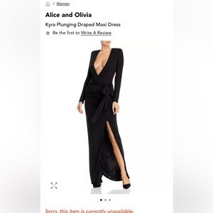 Alice + Olivia Black Long Sleeve Wrap Dress
